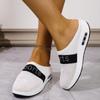 Women's Summer Women's Flying Woven Slippers Wedge Air Cushion Casual Half Support Breathable Casual Shoes