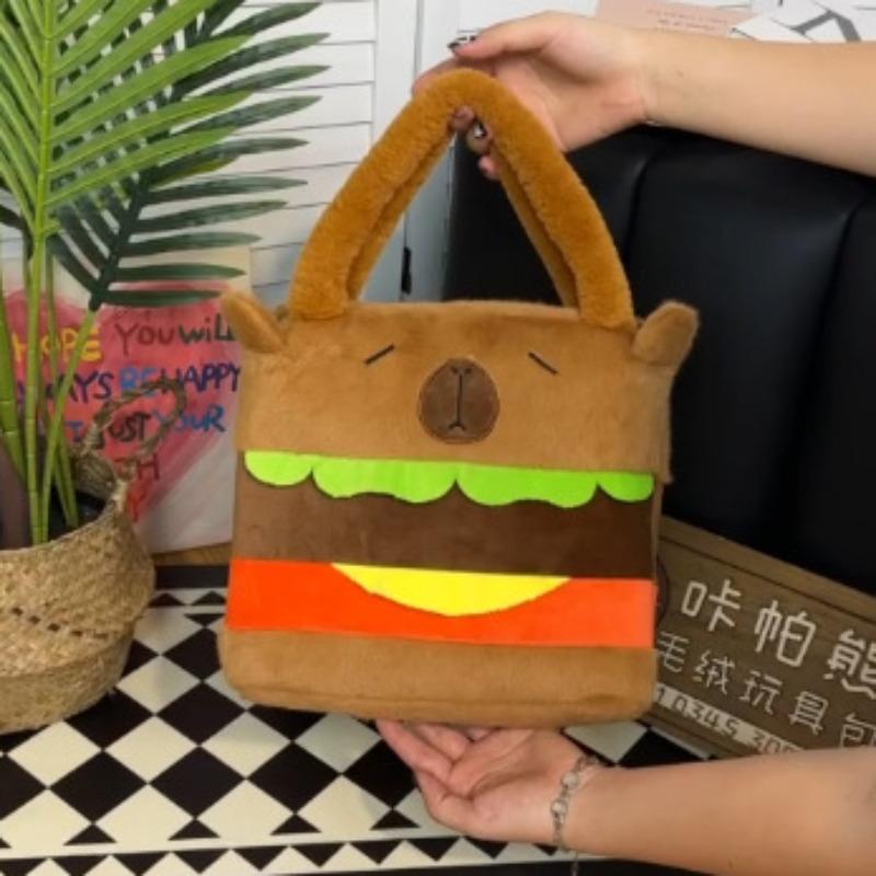 Cute cartoon dog doll burger doll puppy dog plush shoulder bag hand bag birthday gift girl