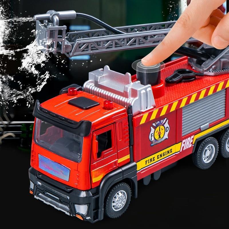 Fire Truck Toy With Water Spray And Inertia Drive For Kids Educational Play