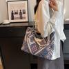 Bolsos de Hombro de Lona Retro para Mujer Bolsos de Compra Reutilizables Ecológicos Bolsos de Mano de Moda Estilo Étnico Bolso Casual de Gran Capacidad