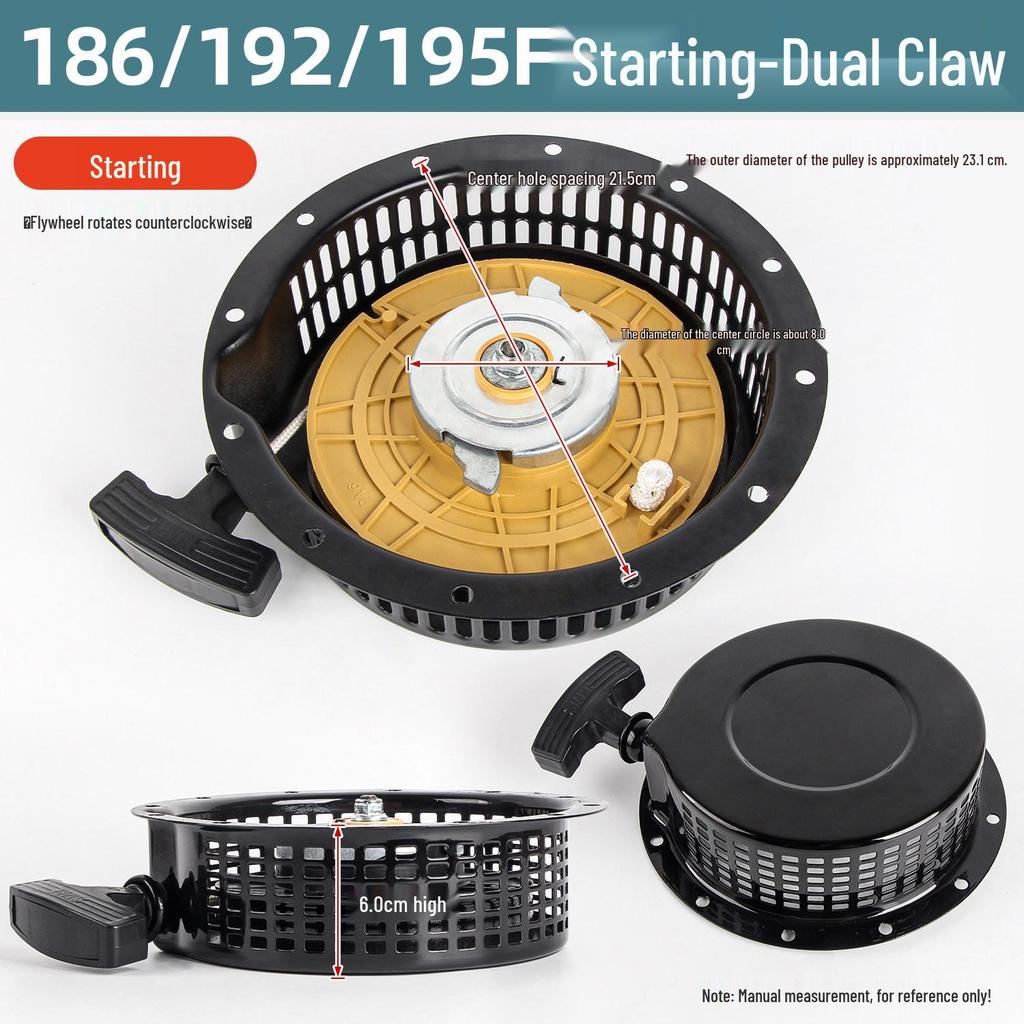 Air-Cooled Diesel Engine Recoil Starter Pull Plate for 178F-186 Generators and Water Pumps