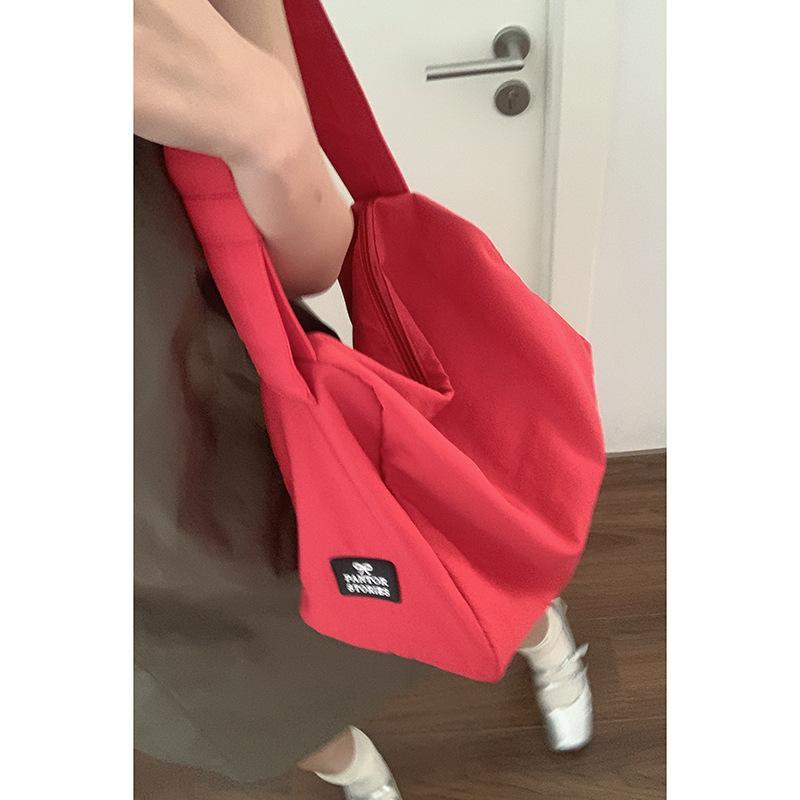 College-stil avslappet lerretspose dame 2025 ny enkel totebag allsidig stor kapasitet skulderveske puteveske