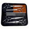 Portable Pet Grooming Scissor Set: Flat & Curved Hairdressing Tools
