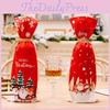 Christmas Decor Red Snowflake Bottle Cover With Plush Design For Holiday Party Scene
