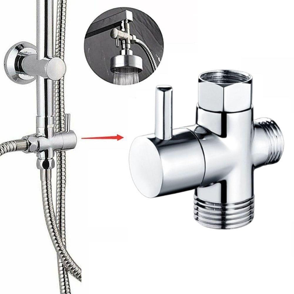 Copper 3 Way Shower Head Diverter Valve T-Adapter Shower Tap Connector  Bathroom Accessories