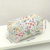 1pc, Stylish Floral Pattern Quilted Makeup Bag - Multifunctional Storage Pouch, Portable Toiletry Organizer,Travel Accessory Bag