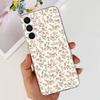 For Samsung Galaxy A24 4G Case Couple Lovely Heart Beautiful Flower Cover For Fundas Samsung A24 4G A245F A 24 Soft Clear Rubber