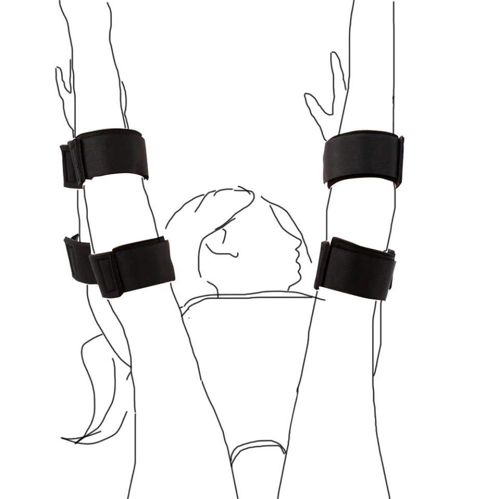 Sex Bondage Kit, Sex Bondage Set for Bed, Leg and Wrist Restraints, Ankle Cuffs for Women, Bed Restraint Rope Kit, Sex Equipment and Accessories