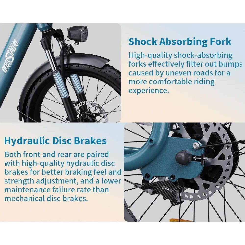 OneSport OT01 Electric Bike Cargo E-bike 650W 20 Inch Tires 48V 27AH 1296Wh Support APP Hydraulic Disc Brakes LCD Display