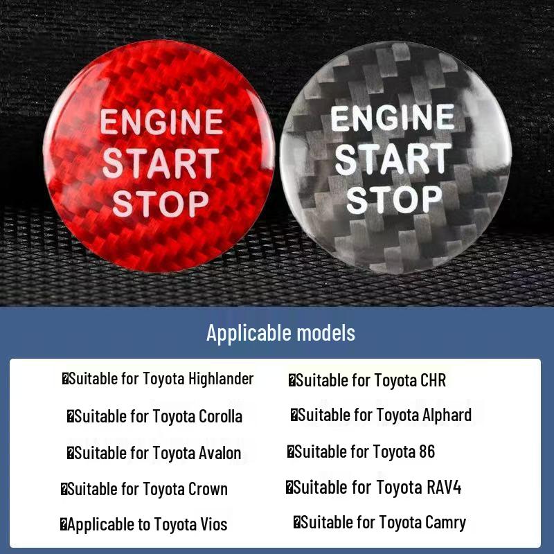 Real Carbon Fiber One-Button Start Ignition Decal for BMW, Mercedes-Benz, Volkswagen, Toyota, Nissan, Honda, Suzuki