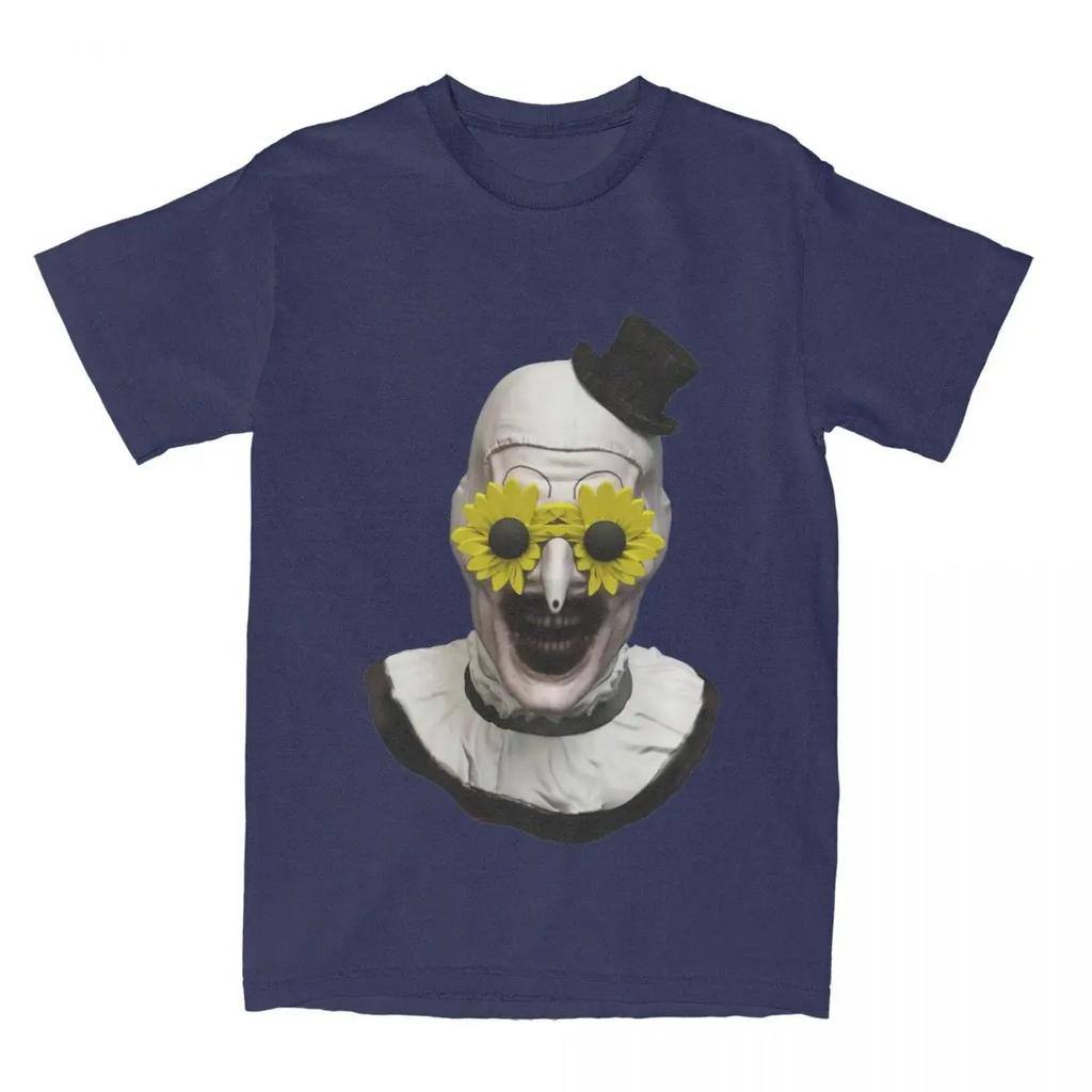 Funny Sunflower Glasses Art The Clown T Shirt Men Women's Terrifier Movie Tee Shirt Graphic Clothing