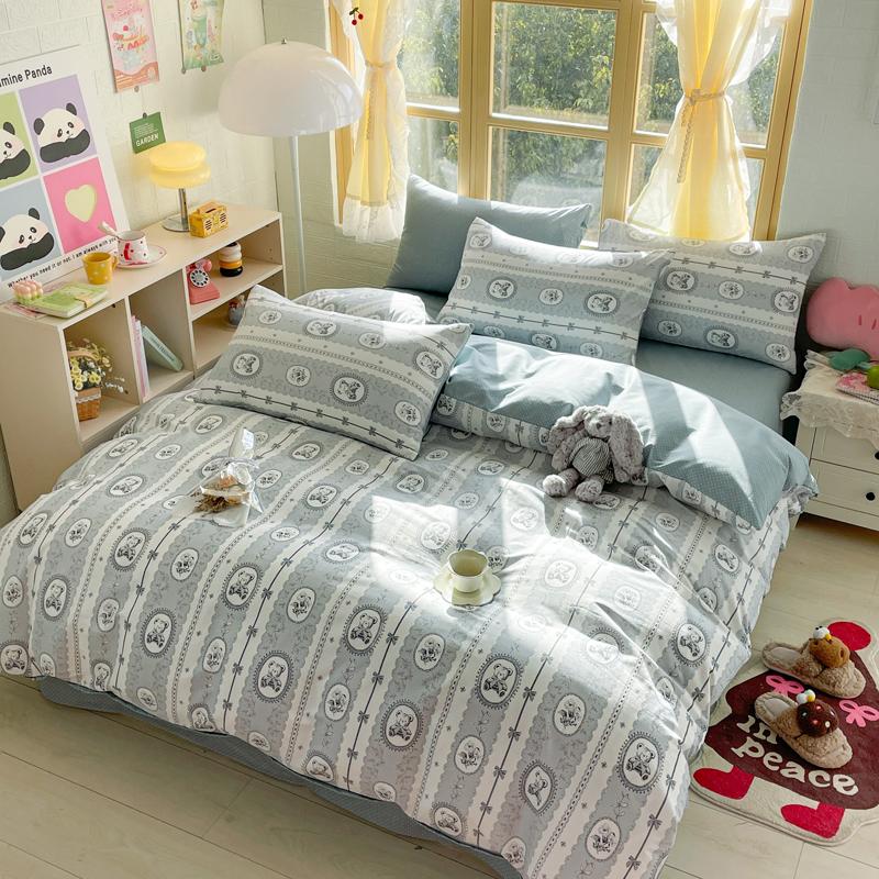 Elegant Blue Floral Pattern Duvet Cover Set 100% Cotton Soft Skin Friendly Queen Size Bedding Set Comforter Cover Pillowcases