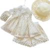 Summer Girls Lace Collar Embroidered Vest And Ruffled Shorts Princess Two Piece Set Outfit