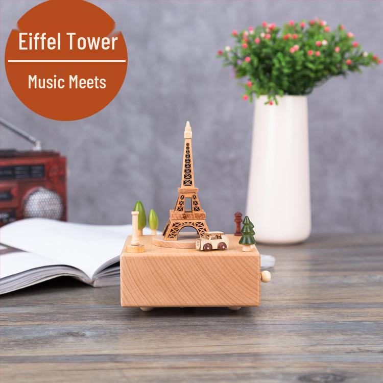 Wooden Carousel Music Box – Creative Solid Wood Home Decor & Valentine's Day Gift