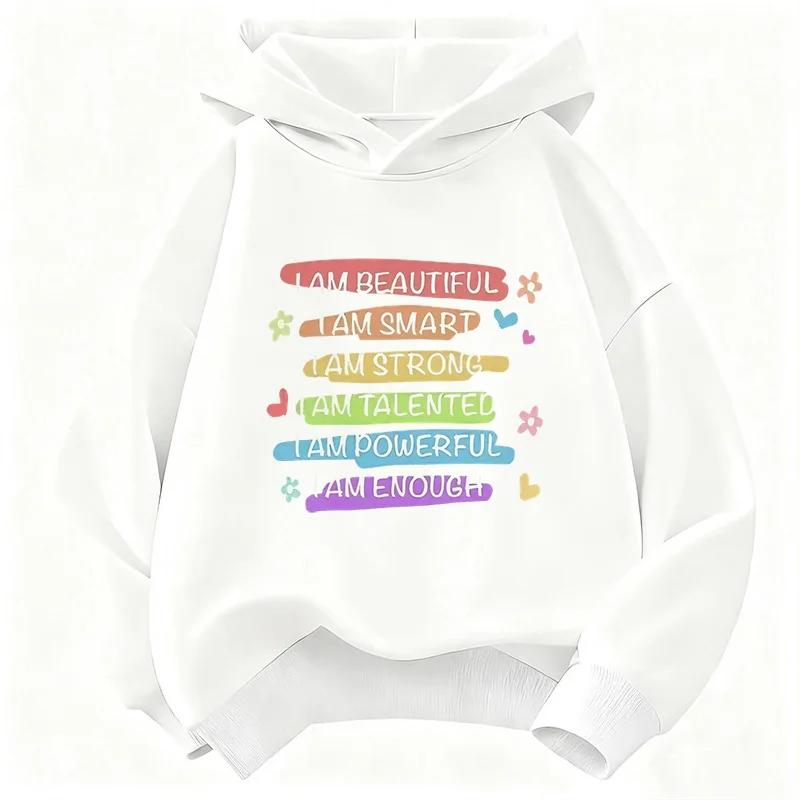 Trendy Letter Print Hoodie for Kids, Casual Clothes for Girls