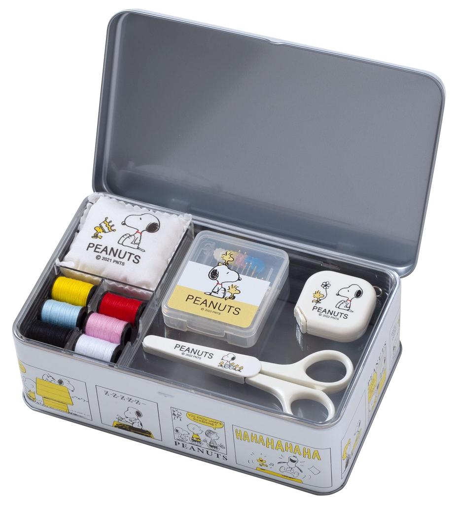 Misasa Snoopy Sewing Set Tin Can Type 8653 (With Tray) NO.