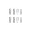 New Manicure Long Wearable False Nails Ballet False Nail Full Cover Grey White Marble Design Nails Tip French Coffin Nails Press On Nails