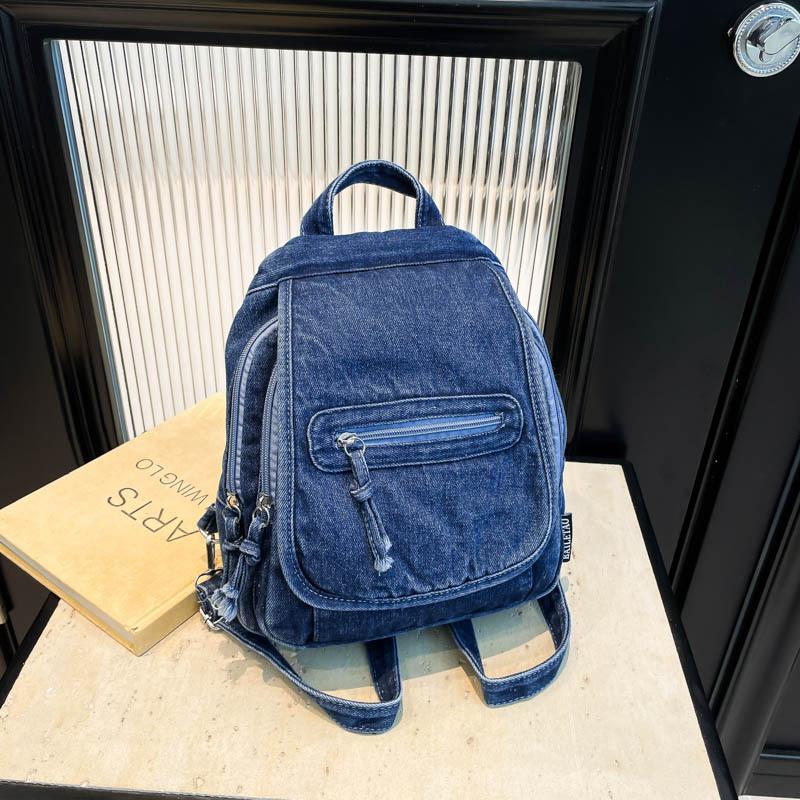 

Ленивый ветер рюкзак женский новый универсальный ретро джинсовый маленький рюкзак модная подвеска повседневная сумка через плечо нагрудная сумка темно-синий