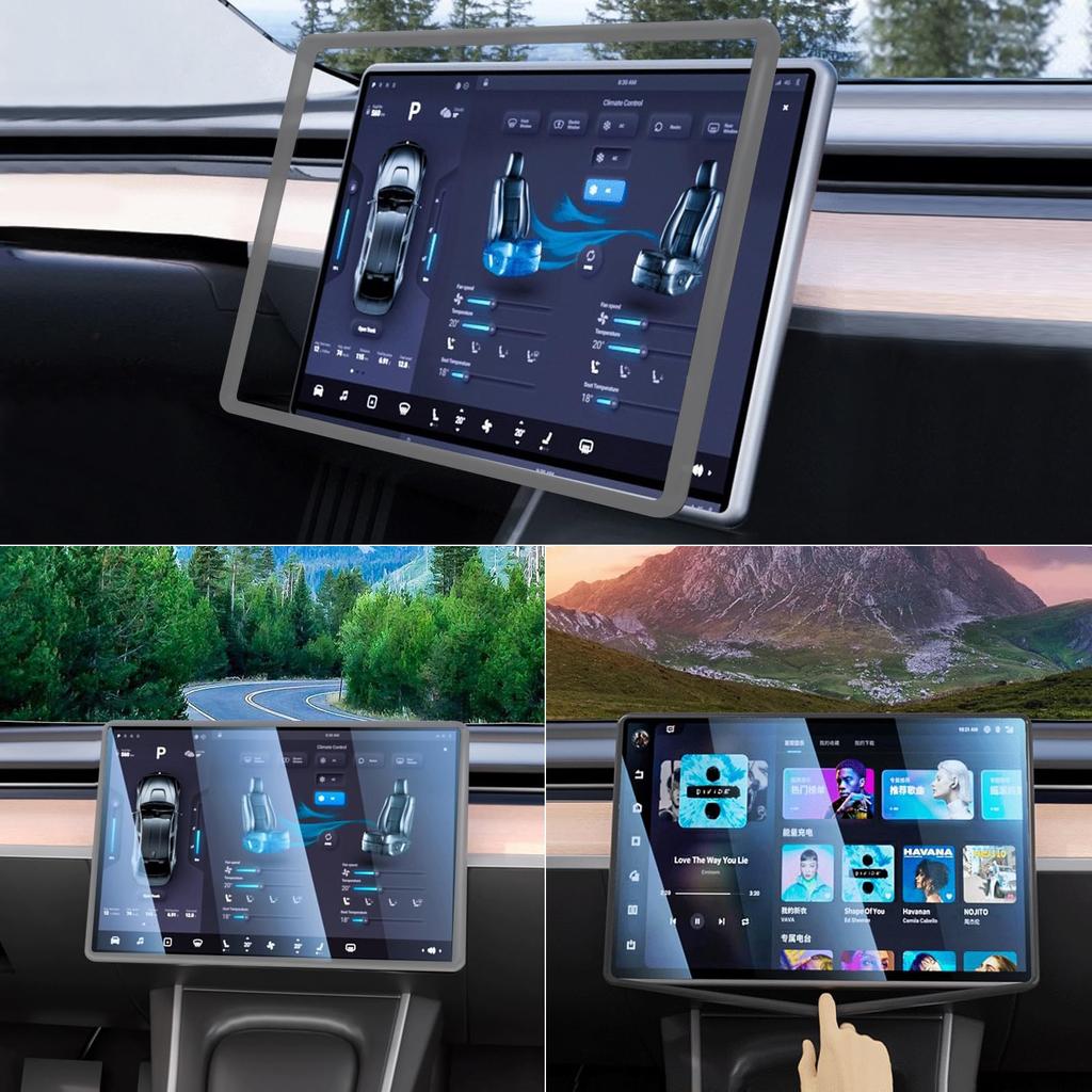TSTESE 2pcs Protector Trim Frame for Tesla Model 3 Model Y (2019-2024) Screen Edge