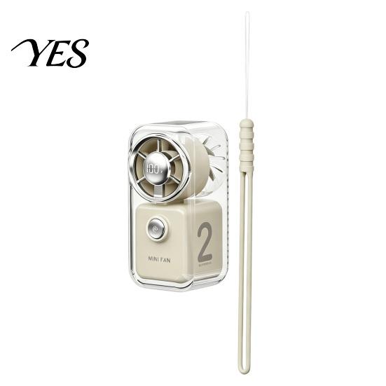 Fast Charging Fan Mini Handheld Fan, Transparent Cyber Portable Small with Digital Power Display Display, 3 Speed USB Rechargeable Pocket for
