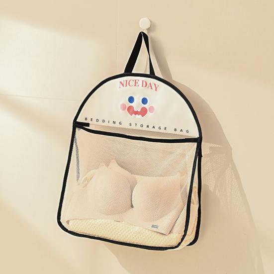 Mesh Storage Bag Large Capacity See-through Storage Pouch with Hanging Loop Foldable Wardrobe Organizer