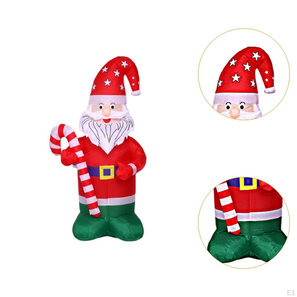 Świąteczny nadmuchiwany Święty Mikołaj Dekoracja świąteczna Łatwa instalacja: Przyciągające wzrok Zintegrowane LED Zewnętrzne