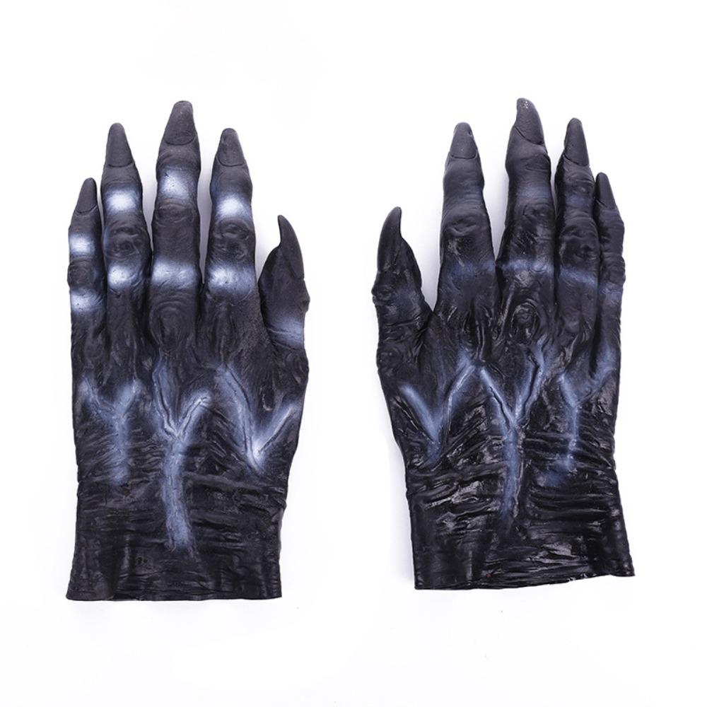 Simulated Werewolf Vinyl Gloves Werewolf Makeup Party Props Prank Halloween Cosplay Gloves  Party