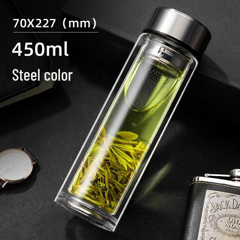 FUGUANG High Borosilicate Double-Wall Glass Tea Infuser Bottle