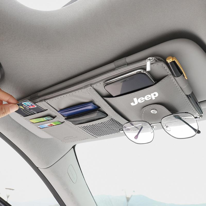 Parasole Auto Tipo Punto Borsa Portaoggetti Multifunzione Accessori Auto Per Jeep Renegade Wrangler JK Grand Cherokee XJ Willys Compass Command Patriot