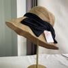 Hat women's spring and summer UV protection face covering face small sun hat bow sunscreen sunshade bucket hat