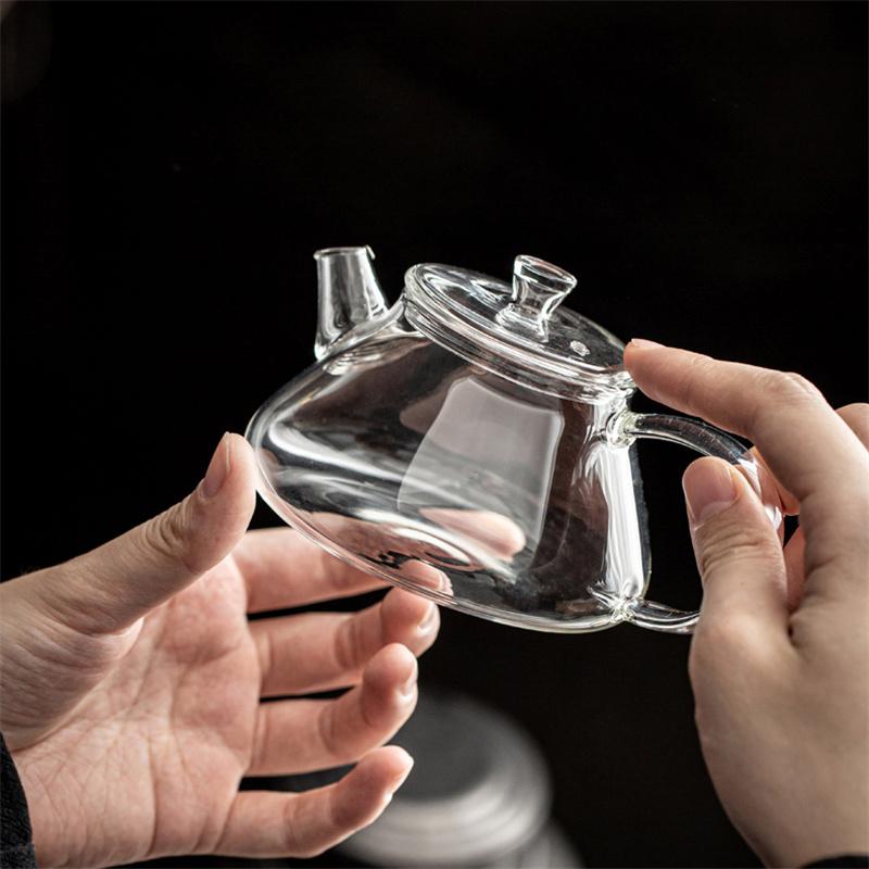 Small Capacity 200ML Heat Resistant Mini Glass Teapot With Filter Brewing Flower Tea Kettle Household Kung Fu Tea Pot Teaware