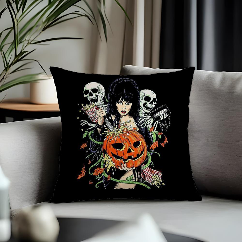 Viral EElvira Mistress of the Darkable Cushion Cover Antidustmite Pillowcase Invisible Zipper Silky Short Plush Sofa Cushion