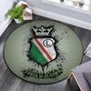 Legia Warschau FC Bedruckter Runder Teppich, Rutschfester Waschbarer Runder Teppich für Wohnzimmer Schlafzimmer Spielzimmer, Sportfan Dekoration, Feiertags Geburtstagsgeschenk
