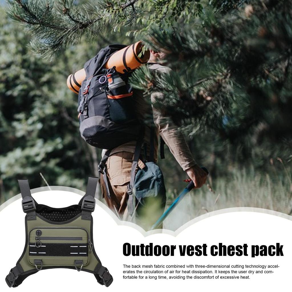 Waterproof Chest Bag for Men & Women - Adjustable Running Vest Phone Holder Pouch for Outdoor Cycling, Hiking, Travel, Jogging