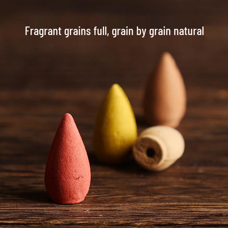 Old Mountain Sandalwood Backflow Incense Cones - Natural Agarwood & Mugwort Aromatherapy Tower for Deodorizing Flowing Clouds.