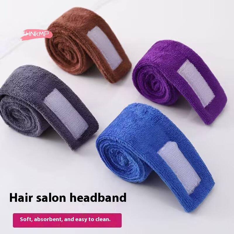 Adjustable Perm Hair Headband Makeup Wrap Absorbent Towel Strip for Face Washing Styling Salon Hair Dyeing Head Cloth Band