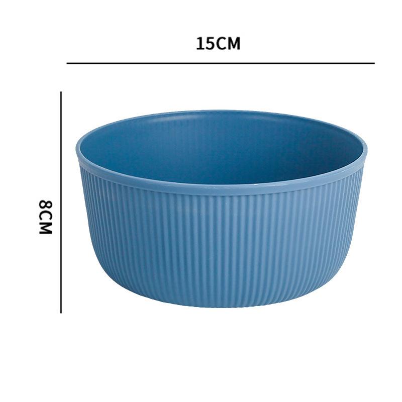 Horizontal Pattern Bowl, Large Capacity, Creative Round Bowl, Household Rice Bowl, Soup Bowl, Plastic Large Bowl