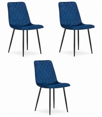 TURIN Chair - Navy Blue Velvet X 3