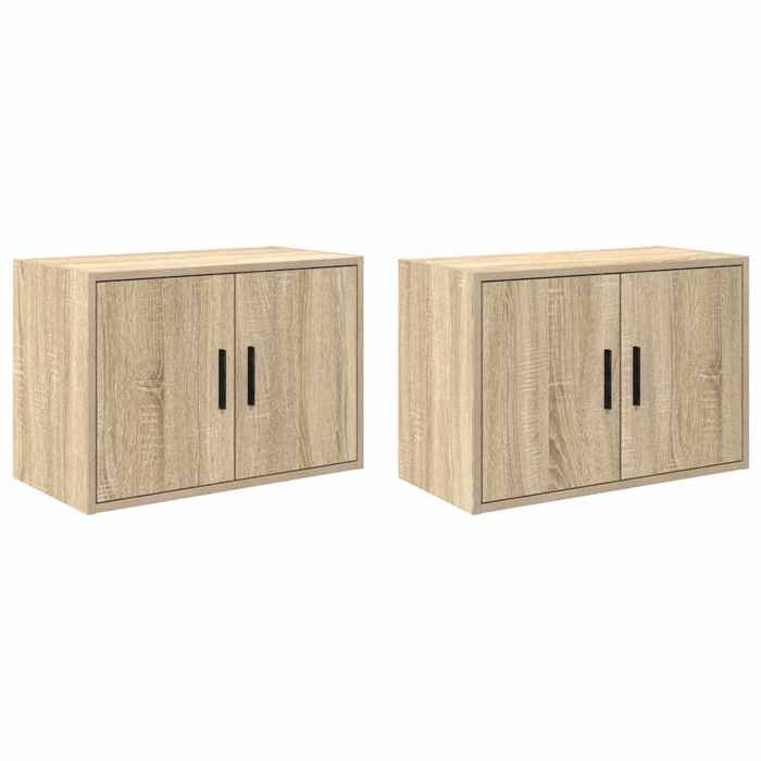 VidaXL Wall Cabinets for Garage 2 Pcs Sonoma Oak Engineered Wood 860648
