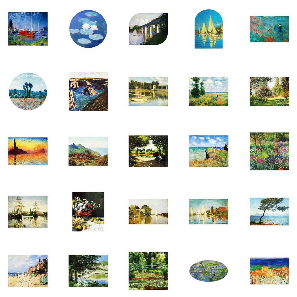 50 Romantisches Ölmalerei-Thema Graffiti-Sticker Künstlerische Atmosphäre Dekorative Sticker DIY Wasserbecher Kühlschrank