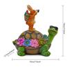 NEW Outdoor Figurine Lights Bunny Turtle Figurine Garden Decor Patio Solar Animal Statue For Lawn Pathway Walkway Flower Bed