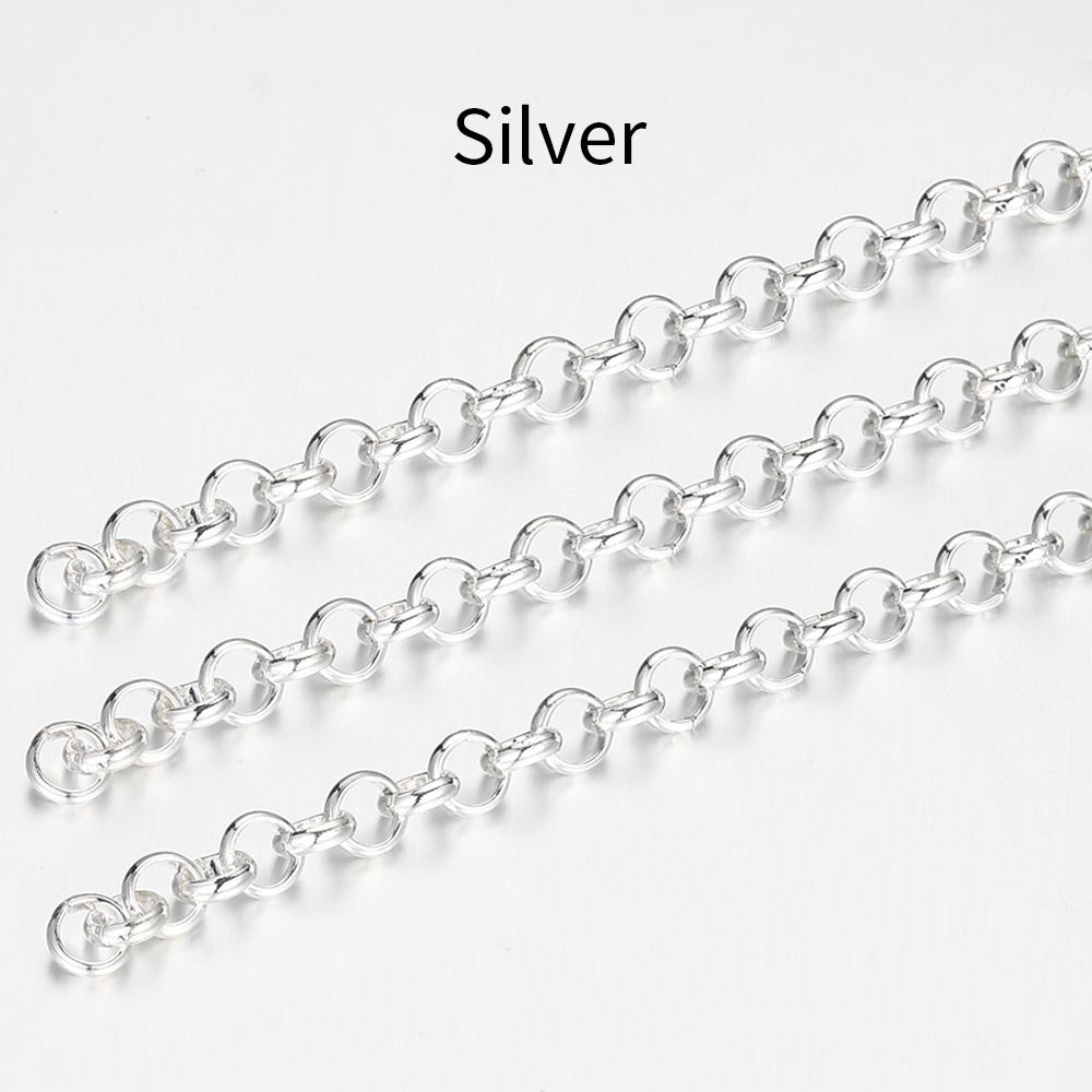 2Meters O Shape Necklace Chains Copper Bracelet Cable Link Bulk Chains DIY Handmade Jewelry Making Findings Wholesale