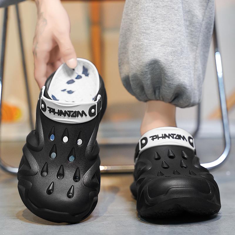 Pantofi cu găuri pentru bărbați, EVA, talpă groasă, înălțați, respirabili, confortabili, ușori, antiderapanți, papuci de plajă, mărime mare, pantofi pentru bărbați