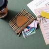 Car Key Bag Canvas Coin Purse Pu Leather Short Style Wallet Houndstooth Zipper Purse  Travel