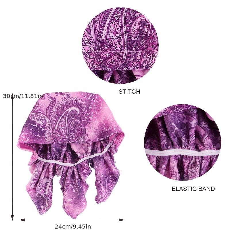 2Pcs Satin Printed Triangle Hat, Headscarf Hat, Turban Hat, Pirate Hat, Cloth Hat