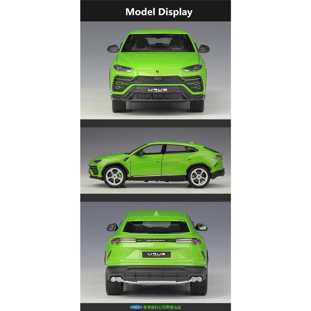 WELLY 1/24 Lamborghini URUS SUV Alloy Sports Car Model Diecasts Metal Racing Car Vehicles Model Simulation Collection Kids Gifts