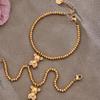 Cubic Zirconia Bear Pendant Bead Bracelet - Simple Fashion Design, Stainless Steel Jewelry