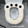 Winter Toilet Seat Cover Universal Toilet Seat Cushion Cartoon Cute Bear Paw Adhesive Pad for Home Use Toilet Set Accessories