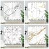 Luxury White Marble Curtains Modern Thermal Insulated Drapes Bedroom Living Room Darkening Window Treatments Set Of 2 Made Polyester Decor