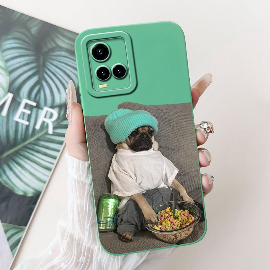 For Vivo Y33s Case V2109 Shockproof Cover Cute Dinosaur Panda Fundas Cases For Vivo Y21 2021 Y21A Y21S Y21T Y33T VivoY33s Bumper